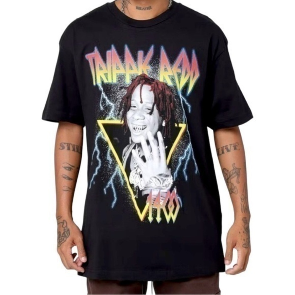 Trippie Redd 1400 Lightning T-Shirt - Unisex Medium, Black, Hip Hop Tee